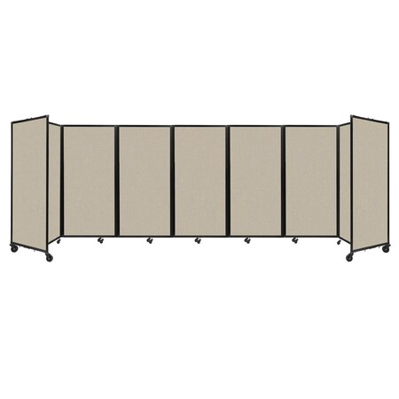 Versare Room Divider 360 Folding Portable Partition 19'6" x 6' Sand Fabric 1172718